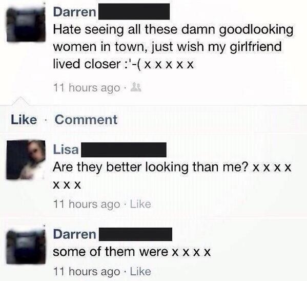 cunt hunt - Darren Hate seeing all these damn goodlooking women in town, just wish my girlfriend lived closer 'Xxxxx 11 hours ago Comment Lisa Are they better looking than me? Xxxx Xxx 11 hours ago Darren some of them were X X X X 11 hours ago