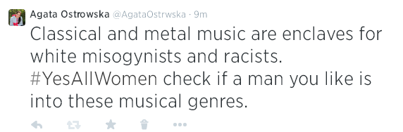 tumblr - handwriting - Agata Ostrowska 9m Classical and metal music are enclaves for white misogynists and racists. check if a man you is into these musical genres.