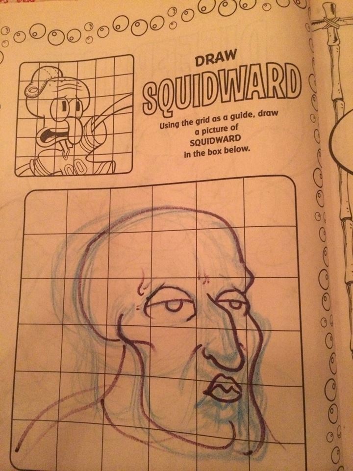 handsome squidward sequence - C0000000000dbouw, Draw Soudwara Using the grid as a guide, draw a picture of Squidward in the box below. SosovooooooooOOOO