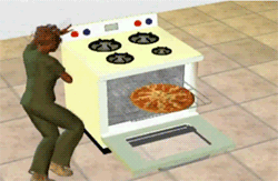sims dancing pizza fire gif