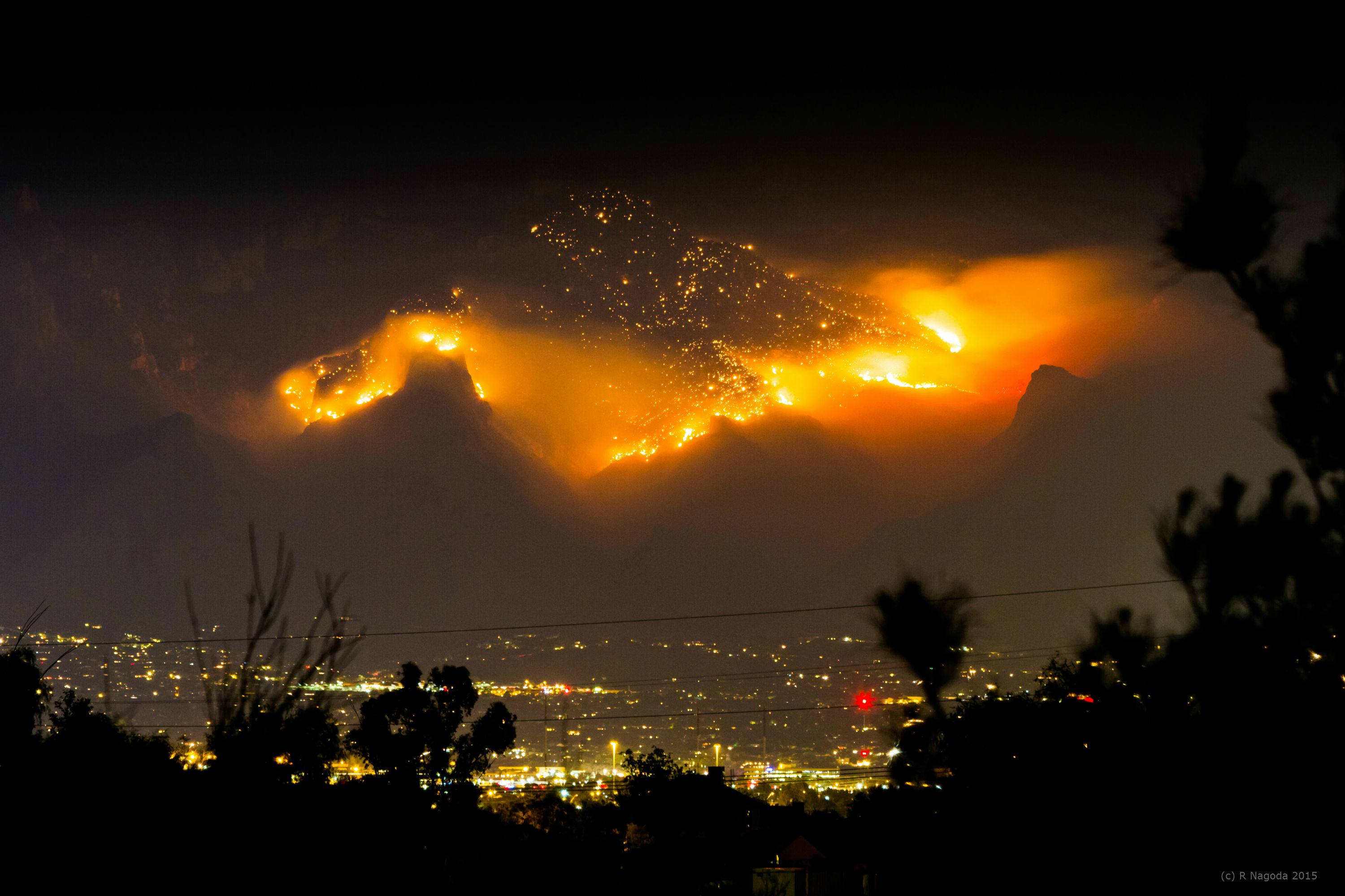 cool mountain on fire