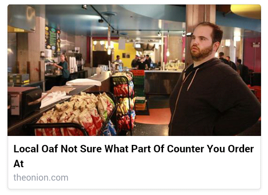 customer - Local Oaf Not Sure What Part Of Counter You Order At theonion.com