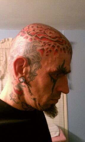 side view of skull piece