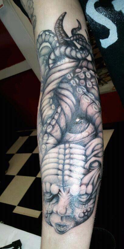 tentacle baby face eyeball took multiple sessions