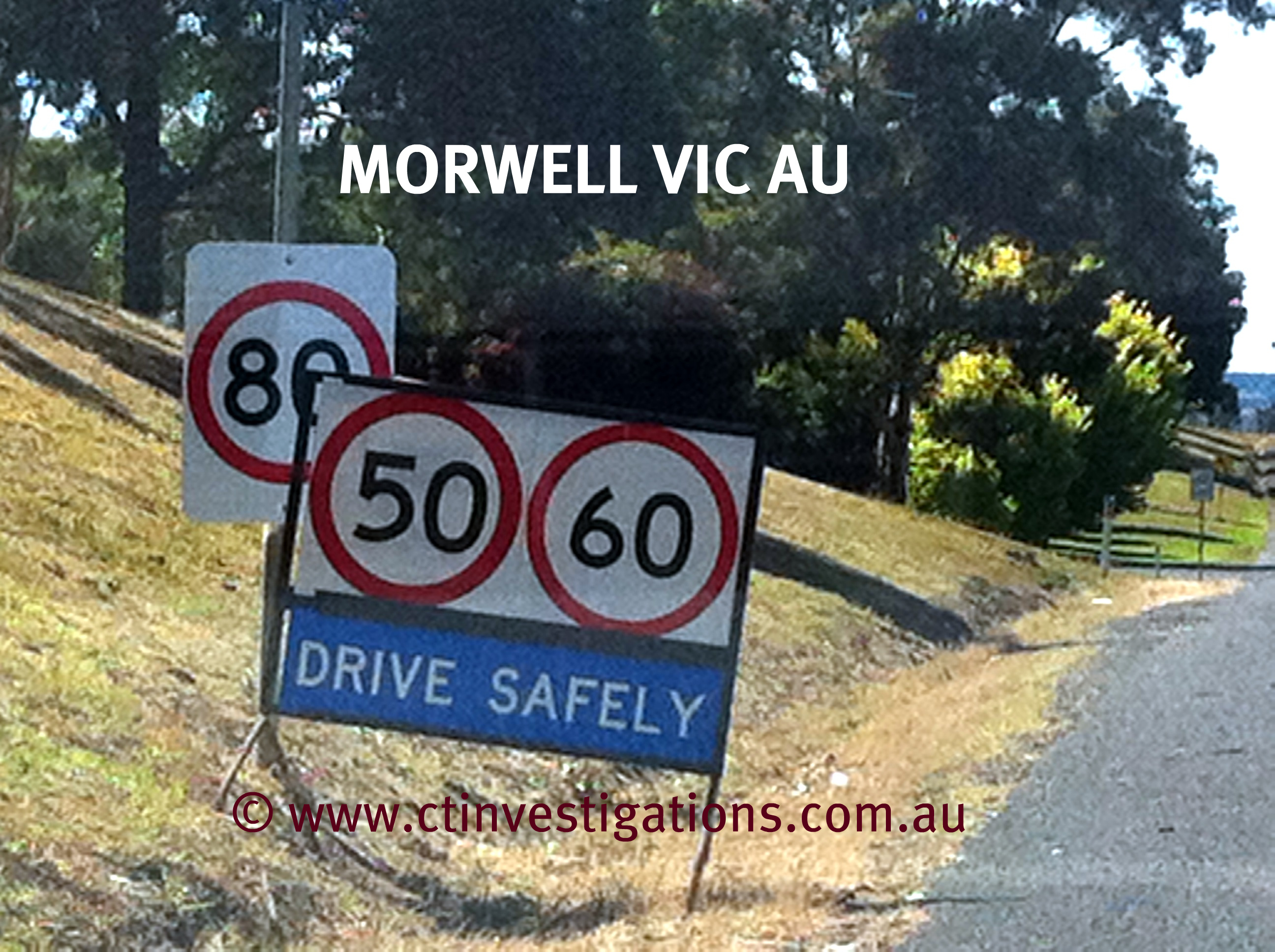 This temporary speed sign in Morwell Vic Australia