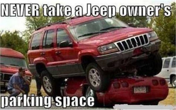 top car accident - Never take a Jeep owner's parking space