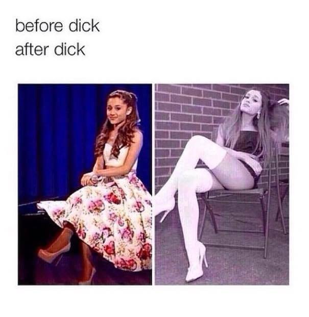 ariana grande look problem - before dick after dick