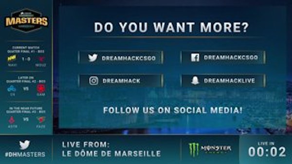 9) DreamHack CS:

Average Weekly Followers: 1,340K-
Average Weekly Viewers: 23,550-
Estimated Weekly Income: $3,350-$4,020 (distributed among the various streamers in this channel)