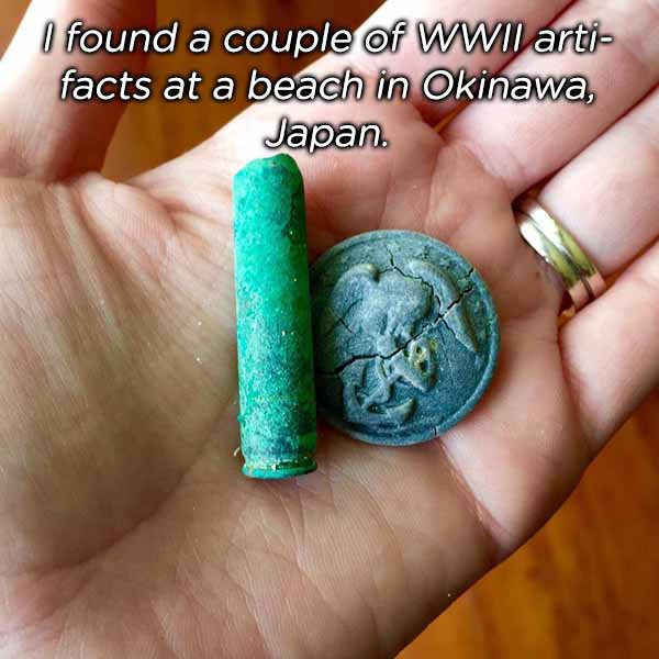 nail - I found a couple of Wwii arti facts at a beach in Okinawa, Japan