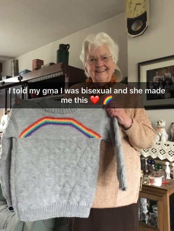 bisexual grandparents - I told my gma I was bisexual and she made me this