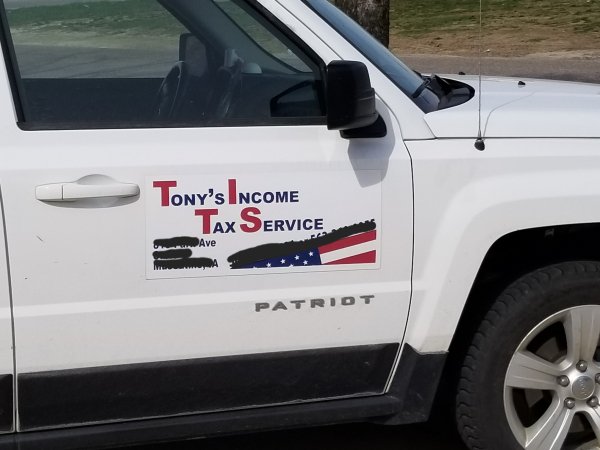 tire - Tony's Income Tax Service Ave Ma Patriot