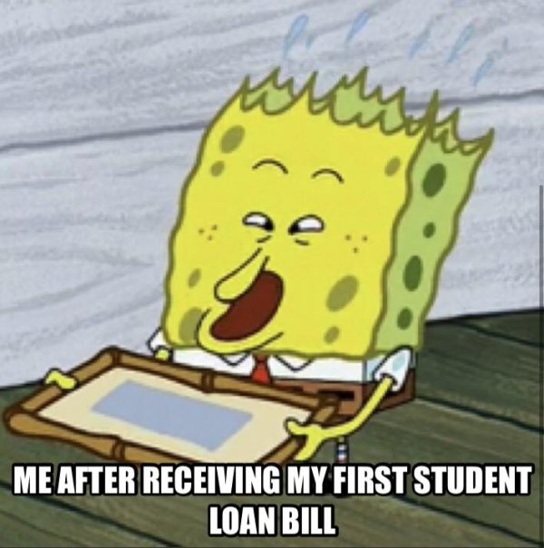 random pic weird spongebob - Me After Receiving My First Student Loan Bill