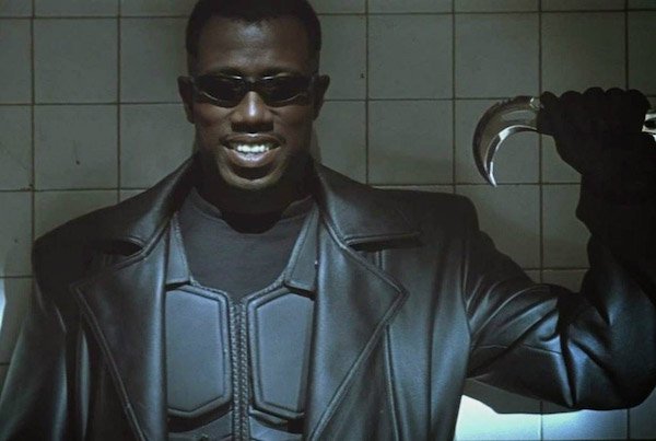 Blade (1998)
Forget the Black Panther, Wesley Snipes’ Blade was the first black Marvel superhero on film, and frankly, this movie still kicks ass. The effects are a little dated, but the action is superb.