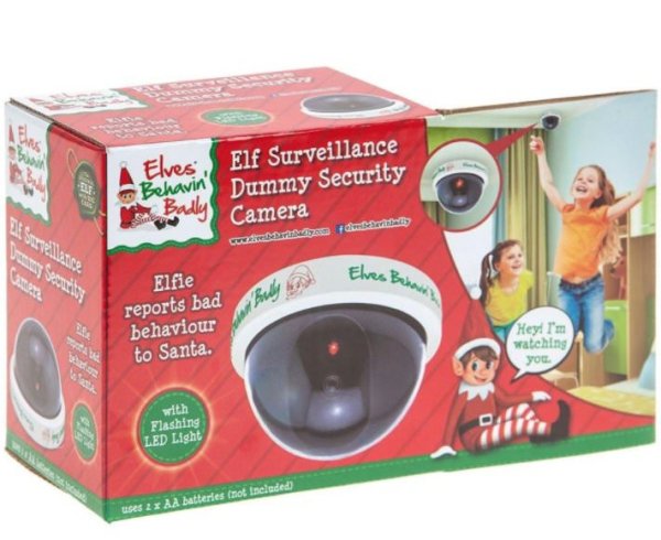 elf on the shelf camera - Elves Behavin Elf Surveillance Dummy Security Camera w dobre Samas Elves Bana Elfie reports bad behaviour to Santa. Hey! I'm watching yo with Flashing Led Light allir uses 2 x Aa batteries not included