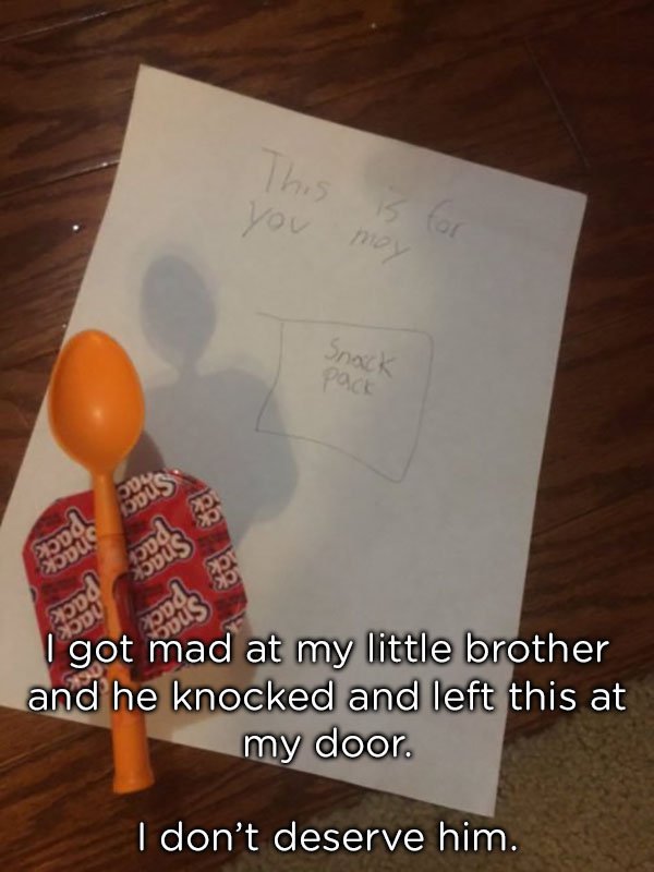 orange - This you C may I got mad at my little brother and he knocked and left this at my door. I don't deserve him.