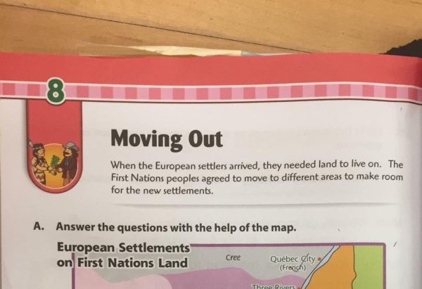 trail of tears tweet - Moving Out When the European settlers arrived, they needed land to live on. The First Nations peoples agreed to move to different areas to make room for the new settlements. A. Answer the questions with the help of the map. European