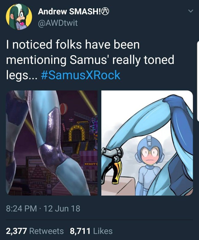 funny gaming memes - toned samus - Andrew Smash! 'I noticed folks have been mentioning Samus' really toned legs... Beauty 12 Jun 18 2,377 8,711