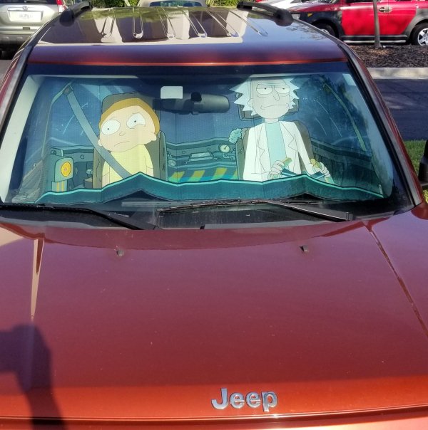 rick and morty sunshade - Jeep