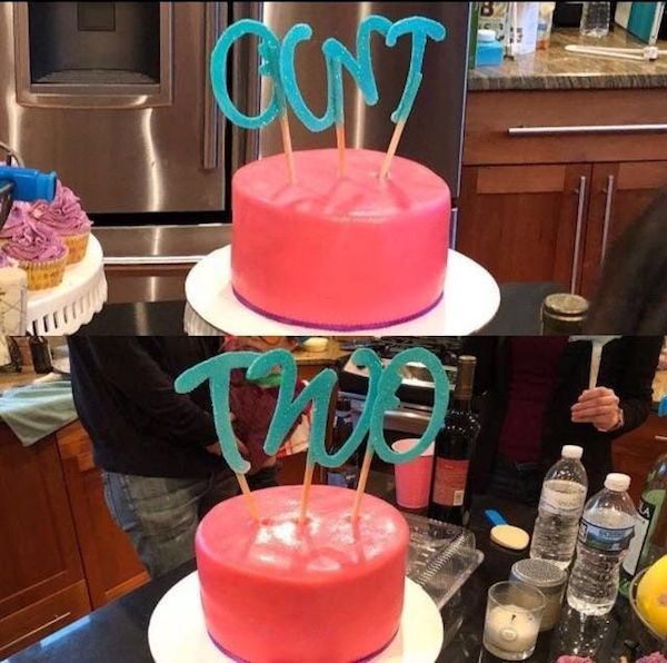 two cunt cake topper - Iii