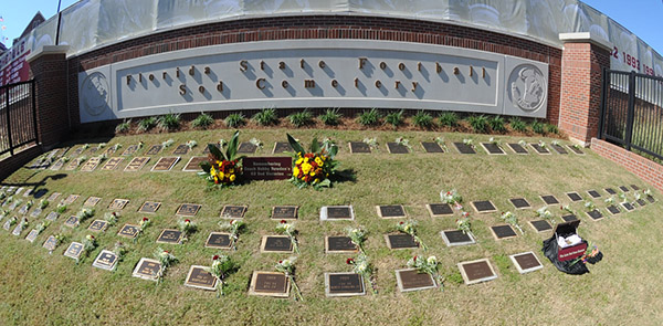 FLORIDA STATE: THE SOD CEMETERY-If your team's hosting FSU and you think you've got a shot at winning the game, keep an eye out for Seminoles with shovels. Ever since a surprise 1962 victory against the Bulldogs, Florida State has been nipping chunks of sod from rival stadiums where FSU is considered the underdog, then burying them in a weird little cemetery if they win. The tradition eventually expanded to all bowl games, all ACC championship games, and any road games against the University of Florida, but as more and more stadiums switched to expensive artificial turf, the Seminoles were politely asked to stop tearing up other teams' million-dollar fields and find something else to take and bury.