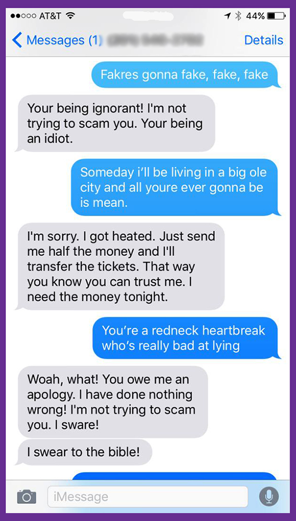 Taylor Swift fan responds to scammer the only way she knows how