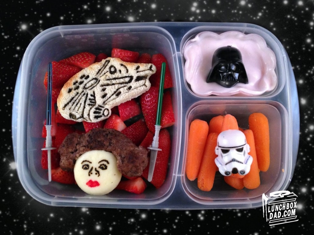 He's even made a Princess Leia burger complete with Millennium Falcon bread.