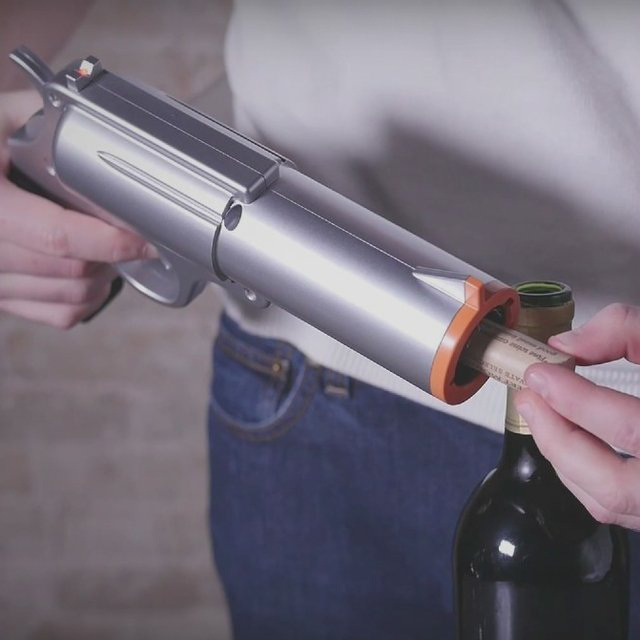 WineOvation WNO-01 Powered Wine Opener Gun –
The Wine Gun from WineOvation takes wine opening to whole new level. Be a boss at your next wine gathering and whip out The Wine Gun to open that vintage cab. The Wine Gun comes in 2 styles – Simulated Steel and Firearm Pink! The Cordless Wine Gun can open a bottle of wine in seconds