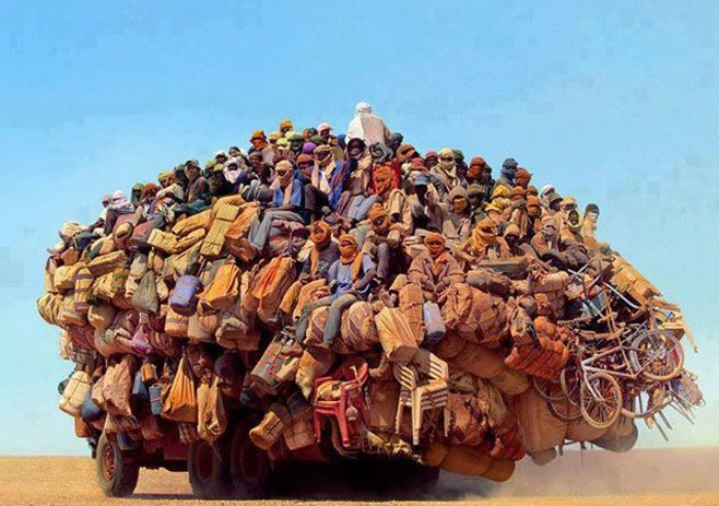 overloaded train
