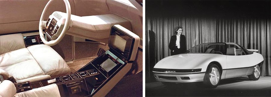 We can see all-controls steering wheel also in American 1983 Buick Questor concept car: