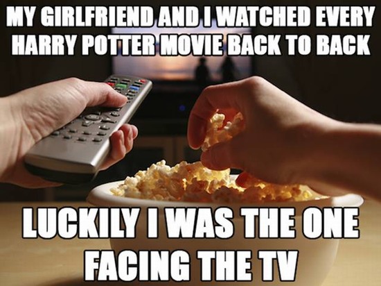 corny dad joke best - My Girlfriend And Lwatched Every Harry Potter Movie Back To Back Luckilyt Was The One Facing The Tv