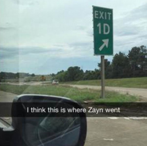 snapchat exit 1d meme - I think this is where Zayn went