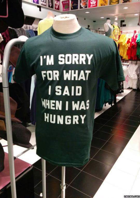 funny you are not you when you are hungry funny - I'M Sorry For What I Said When I Was Hungry memes.com
