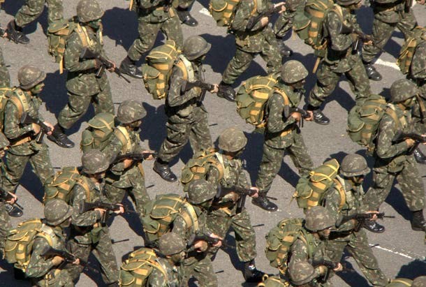 Boasting of the second largest armed forces in the Americas (after the United States) and the largest in Latin America, Brazil comes in at number 15 in world militaries. It currently has 330,000 active-duty troops and officers with 486 tanks, 735 total aircraft, and 110 Naval units. Though South America is a relatively peaceful continent, Brazil borders 10 countries and as such requires significant amount of man power.