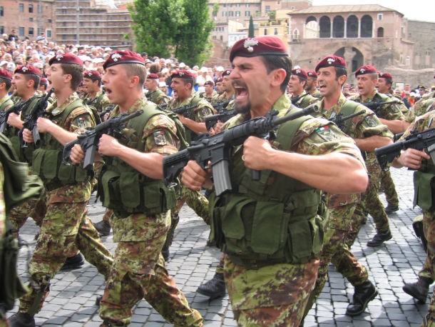 The Italian Armed Forces is composed of the Italian Army, Navy, Air Force, and the Carabinieri (which serves as the narion’s military police). As of late 2014, the Italian military is the third largest in the European Union and the fifth among NATO nations with nearly 320,000 total active personnel.