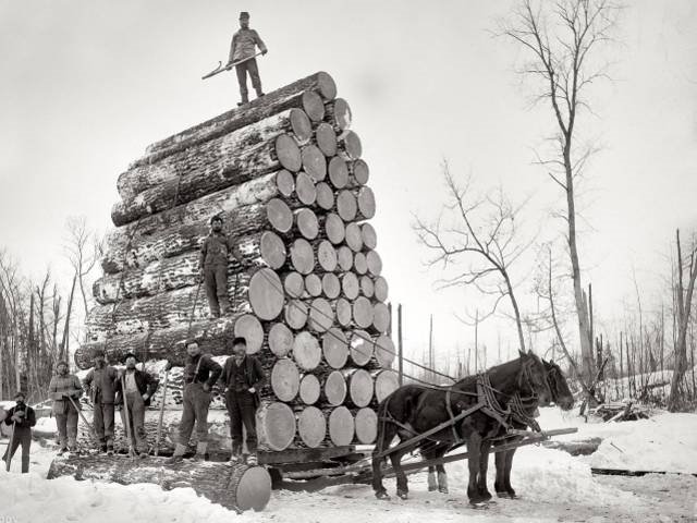 Michigan loggers in 1890.