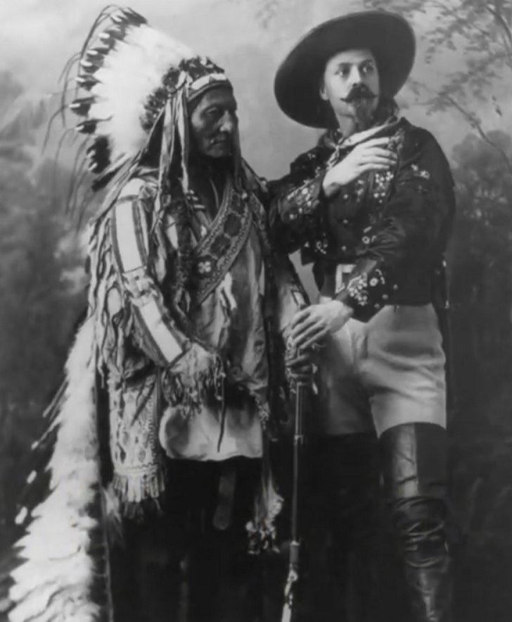 Sitting Bull and Buffalo Bill pose together in 1885