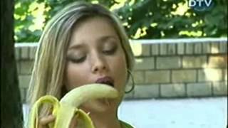 24 Girls Eating A Banana!