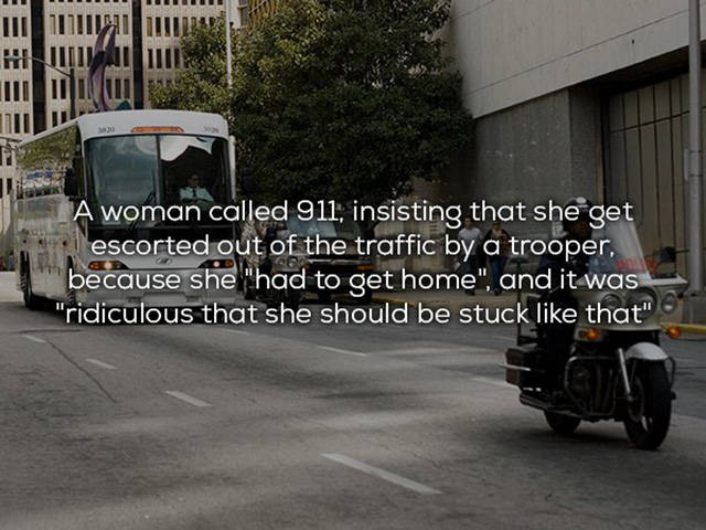 asphalt - 30 Mini Hi A woman called 911, insisting that she get escorted out of the traffic by a trooper, because she "had to get home", and it was "ridiculous that she should be stuck that"