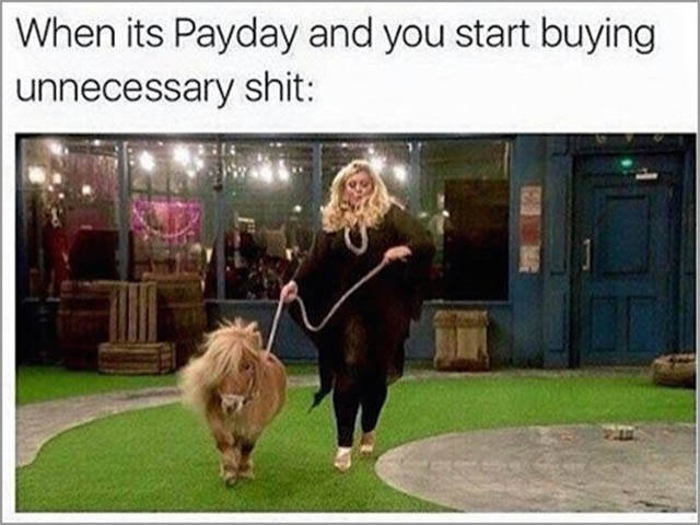 memes - it's payday and you start buying unnecessary stuff - When its Payday and you start buying unnecessary shit