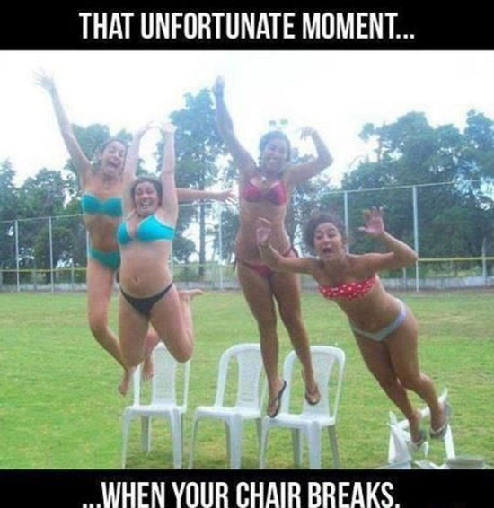 awkward moment meme boobs - That Unfortunate Moment... ...When Your Chair Breaks.