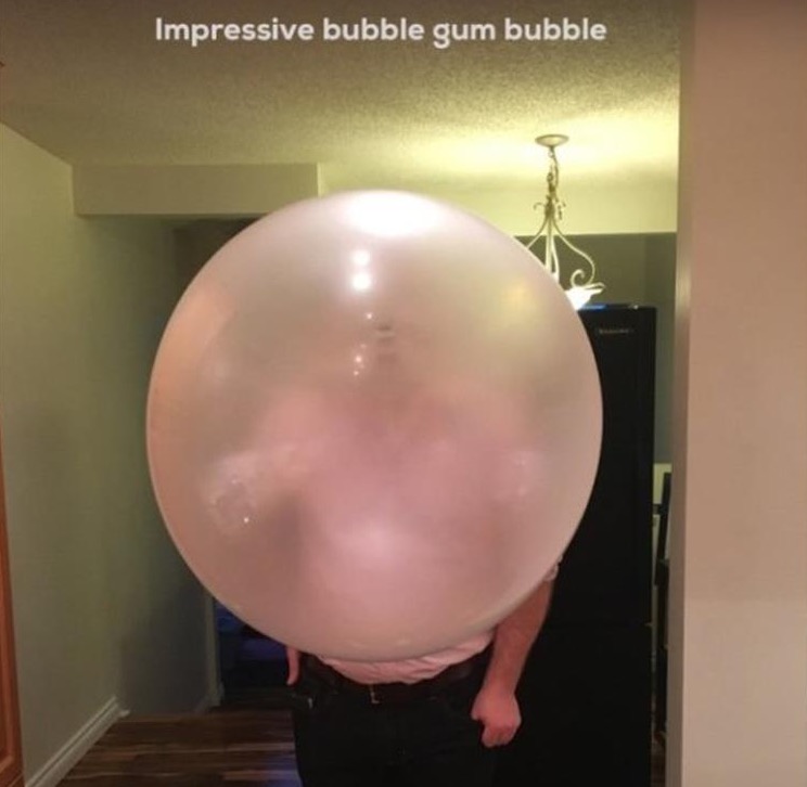 Giant bubble gum bubble.