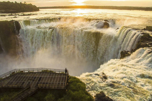 Sunrise At The Iguazu Falls Balcony, Argentina