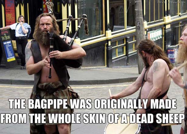 A Sr The Bagpipe Was Originally Made From The Whole Skin Of A Dead Sheep