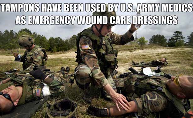 us army combat medic - Tampons Have Been Used By Us. Army Medics As Emergency Wound Care Dressings