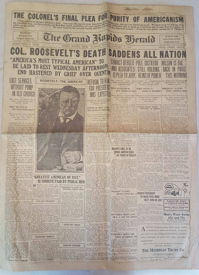 “Death of Roosevelt – 1919”