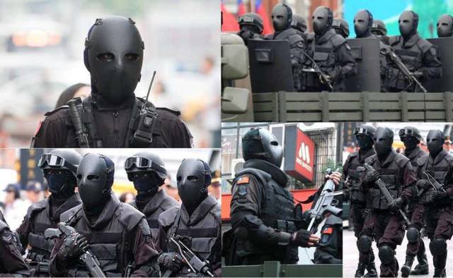 Taiwanese Special Forces-Taiwanese government revealed a uniform set for their elite group of personnel that handles high-level threats.  The uniforms are all black ballistic suits that literally cover a person from top to bottom. That’s not all the uniform boasts though as aside from completely scaring the living life out of potential terrorists, their uniforms are functional as well.

The Kevlar ballistics masks that the Taiwanese Special Forces don is rated a Threat Level 11. This means that the mask is capable of stopping almost anything including a .357 Magnum Slug. The masks are 11.2-inches long and 7.2 inches wide so it covers almost the entire face of the wearer and if any attackers are looking to get a shot at the head, their best bet is at a very small opening in the eyes of the mask. With special forces looking like this, it’s very likely that Taiwan is in good hands.