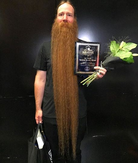Our 1st place Full Beard Natural World Champion (>45cm) at the 2017 #RemingtonBeardBoss World #Beard and #Moustache Championships Michael Wollin!!! Congratulations Michael!!!