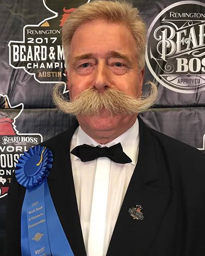The first World Champion has been crowned here at the 2017 #RemingtonBeardBoss World #Beard and #Moustache Championships!! Now 6 time Natural Moustache World Champion Wolfgang Schneider!!!!! Congratulations Wolfgang!