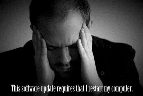 first world problems - This software update requires that I restart my computer.