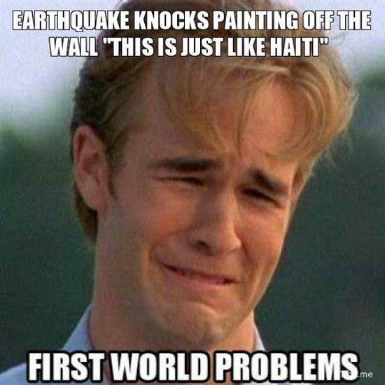 photo caption - Earthquake Knocks Painting Off The Wall "This Is Just Haiti" First World Problems